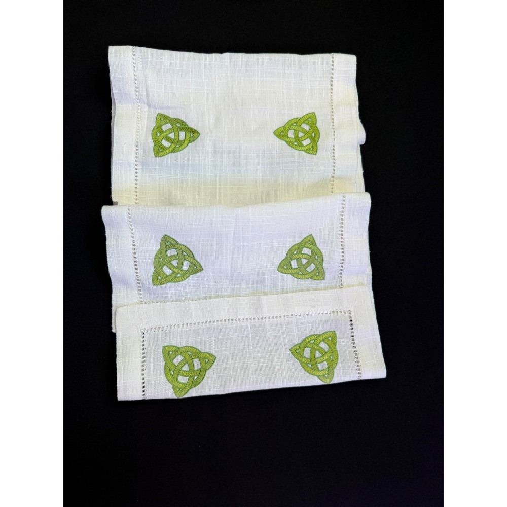 Charles Gallen Irish Linen Textile Trinity Knot Table Runner 12X70 Made Ireland